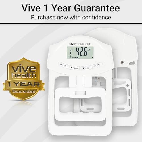 Vive Precision Grip Strength Tester - Hand Grip Dynamometer - Handheld