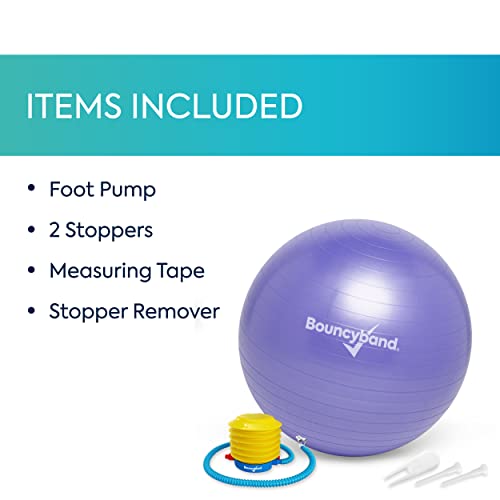Bouncyband Balance Ball – Create Flexible Seating to Improve Focus at School, Office, or Home with This No-Roll Weighted Ball - color: Purple, size: Medium (Pack of 1)