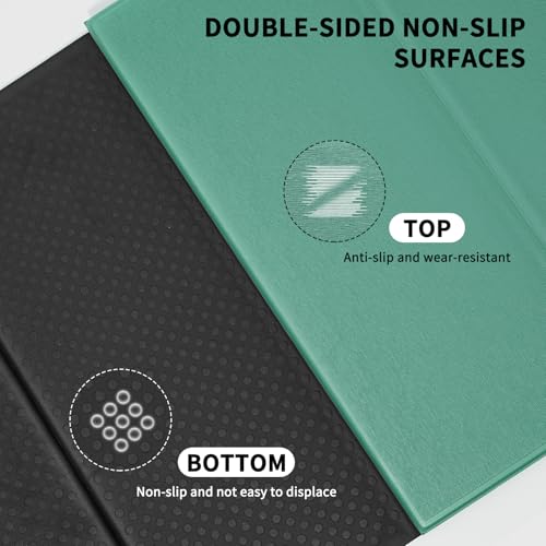 Foldable Yoga Mat Extra Large 74"×31.5" | Double-Sided Non-Slip,Extra Wide Foldable Design,8mm Extra Thick,Exercise Mat for Home, Studio and Travel Use - color: Green+Black