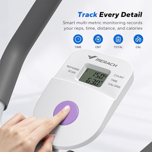 MERACH Ab Machine, Adjustable Ab Trainer Machine - color: white&purplr, size: large