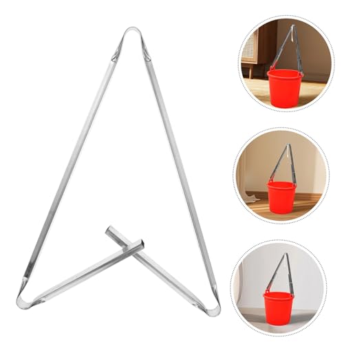 Stainless Steel Bucket Holder for Easy Carrying Durable Water Pipe Rack Multi-Functional Tool for Camping and BBQ Comfortable Grip Design Quick Setup for Handled Buckets