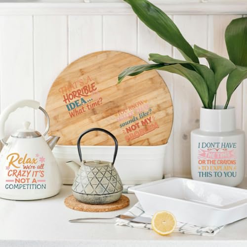 Peacoblue 18 Sheets Rub on Transfers for Crafts, Funny Words 3.6"x3.9" UV DTF Cup Wraps Waterproof Rub on Cold Transfers Stickers for Wood Glass Metal Cup Tumblers Mirrors Mugs Home Decor - style: Funny Words