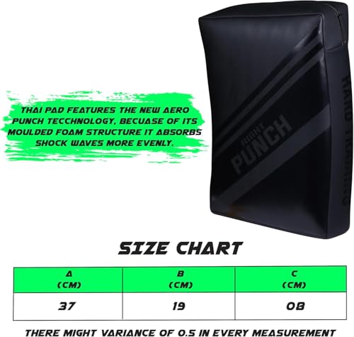 Muay Thai Kick Shield, Leather Kick Pad with Curved Shape & Thick Padding for MMA, Boxing & Martial Arts Training - color: Black