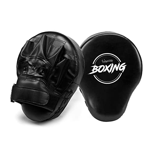 Valleycomfy Boxing Pads Curved Focus Punching Mitts for Men Women - color: Black