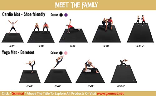 GXMMAT Large Exercise Mat 6'x4'/6'x5'/6'x6'(7mm) - color: Grey Cool, size: 6*6 FT