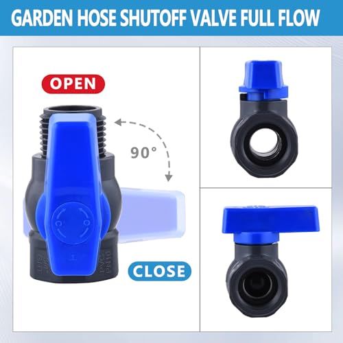 2 Pack 3/4 Inch Rain Barrel Spigot Kit, PVC Garden Hose Shut Off Valve with Bulkhead Fitting, Rain Barrel Diverter Kit for Water Tanks, Aquariums, Garden Barrel