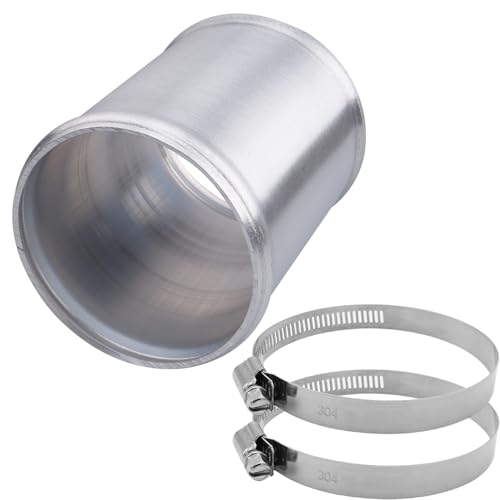 AC PERFORMANCE 3.5" (89mm) OD Aluminum Alloy Hose Joiner Silicone Pipe Connector Bead, 4" Length with 304 SS Clamps - size: 3.5" (89mm)