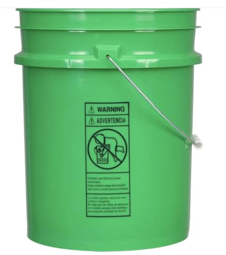 5 Gallon Premium HPDE Plastic Bucket - Made in USA Food Grade Storage Container, BPA Free All Purpose Pail (2, Green) - color: Green