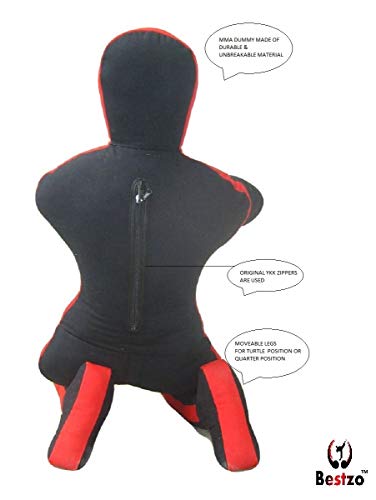 Bestzo MMA Grappling Dummy Brazilian Jiu Jitsu Dummy Wrestling Grappling BJJ Dummy Black, Judo Punching Bag Throwing Dummy for Karate, Boxing Training - color: Synthetic Leather Black, size: 59 in (5 ft)