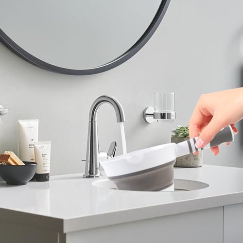 Folding Water Ladle Collapsible Water Dipper Water Scoop Portable Foldable Bath Ladle for Kitchen Bathroom Grey