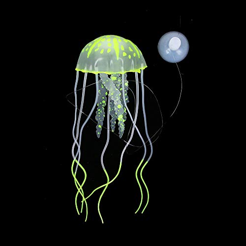6 Pieces Artificial Jellyfish Decor for Aquarium Fish Tank, Glowing Jellyfish Ornament Decoration, Soft Silicone