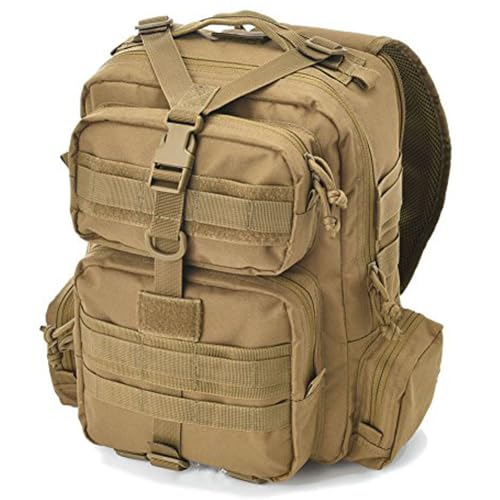 REEBOW GEAR Tactical Sling Bag Single Shoulder Every Day Carry Backpack - color: Style 03-tan