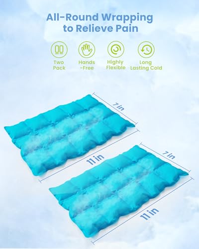 2 Ice Packs for Injuries Reusable, Cold and Hot Packs for Injuries, Joint Pain, Muscle Soreness, and Body Inflammation, Adjustable Ice Packs Wraps for Knees, Back, Shoulders, Arms, and Legs - size: Medium