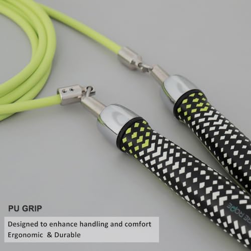 HEREROPE 1/4LB Weighted Jump Rope for Speed, Cardio, Boxing & Workout, Skipping Rope with Ball-bearing, Comfortable & Ergonomic Grip, Tangle Free Cable, Jump Ropes for Men Women Fitness - size: M - 8'4 (User Height 5'4.5" - 5'7")