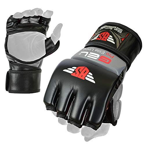BeSmart UFC Kickboxing Gloves - MMA Sparring & Training Gloves for Mixed Martial-Arts, Adults Men & Women - color: Gray, size: Large
