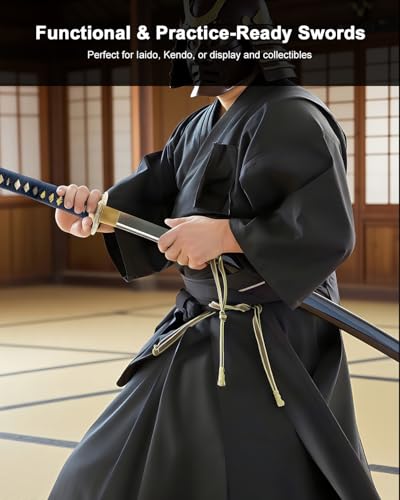 Katana Samurai Sword for Display, Hand Forged Full Tang 1045 Carbon Steel - style: Dragon