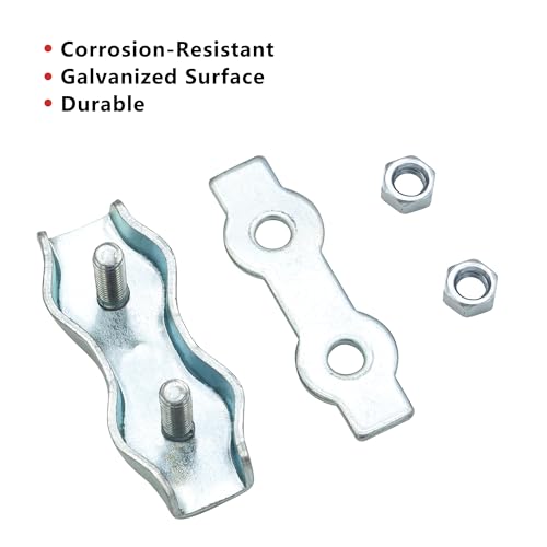 Heavy Duty M5 Poly Rope Connectors Wires Splicer Galvanized Steel Connector Kit,Electric Fence Rope Connection (12)