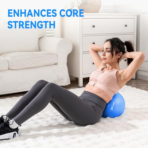 9 Inch Pilates Ball, Mini Exercise Ball for Yoga, Barre & Fitness Training - color: 1Purple