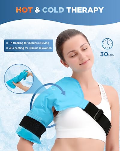 Comfytemp Wrist Ice Pack Wrap for Carpal Tunnel Relief 2 Pack and Shoulder Ice Pack Rotator Cuff Cold Therapy Bundles