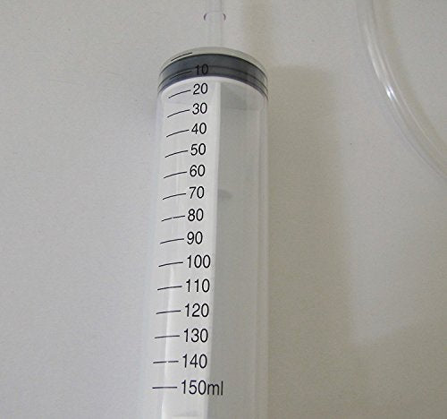 Pack of 2, 150ml (Cc) Large Plastic Syringe with 4 Feet Tube, Filter Syringe, Oil Injector