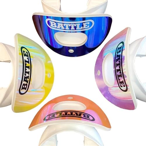 Battle Sports Iridescent Oxygen Football Mouthguard, Chrome Red/Purple | Maximum protection, Safe secure comfortable fit, Breathable built-in airflow channels, No boil required, Advanced composite - color: Chrome Red/Purple
