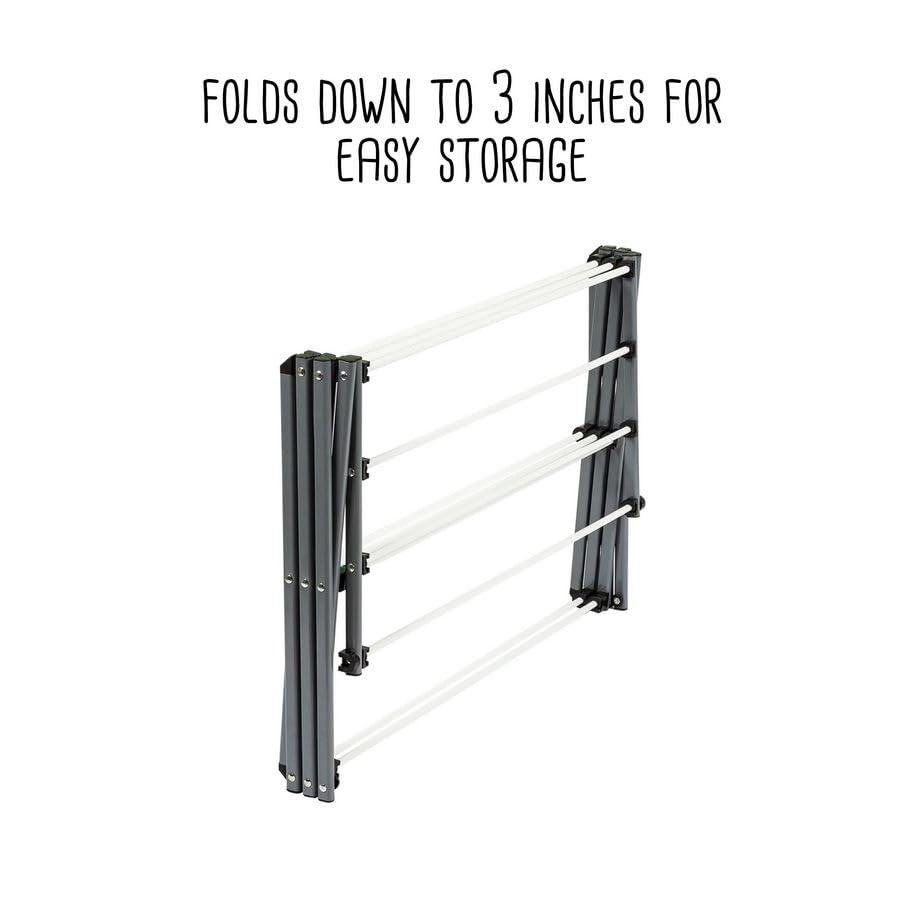 Honey-Can-Do 6-Tier Collapsible Steel Clothes Drying Rack, 24 ft, White - color: White / Siver, size: 29" W