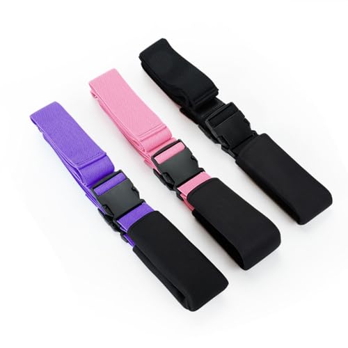 Modular 3-in-1 Yoga Straps System: Detachable Ends with Quick-Lock Buckles & Lumbar Pad - 150cm Adjustable Stretching Band for Splits, Pilates, Gym, Dance, Physical Therapy & Flexibility Training