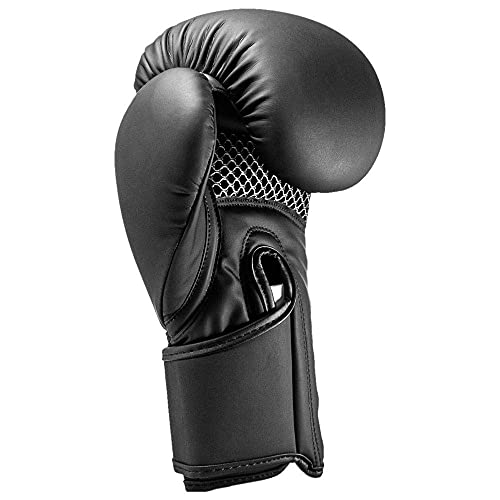 Revgear Premier Boxing Gloves, Kickboxing, Training Sessions with Speed Bag - color: Black/Black, size: 12 OZ
