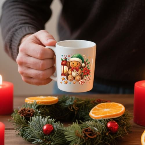 20 Pcs Christmas UV DTF Cup Wraps, Gingerbread Rub on Transfer Stickers Waterproof PVC Rub On Decals for 16 OZ Glass Bottles Cups Laptop Phone Case Decor - style: Christmas Gingerbread