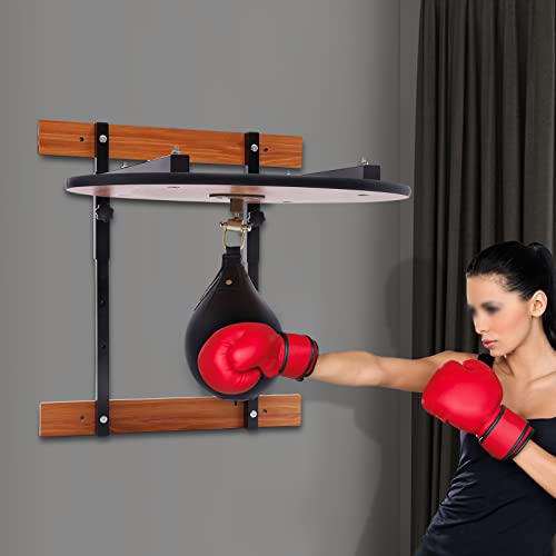 Speed Bag Platform Set, Heavy Duty Boxing Speedbag Kit, Wall Mounted Adjustable Speed Bag Platform Kit Professional Fitness Ball Boxing Reaction Training Kit 25.39*22.83" + speed bag (7.87")