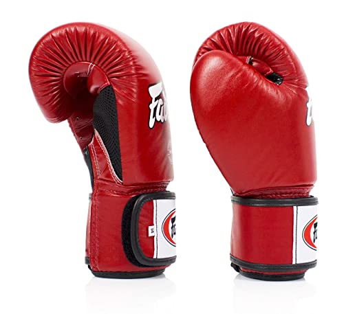 Fairtex BGV1BR Breathable Boxing Gloves, Lightweight Shock Absorbent Gear - color: Red, size: 8 oz