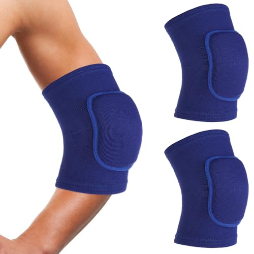 COMNICO Arm Brace Pads Elbow Protector Strap Pair, Breathable Anti-Collision Sponge Tendonitis Fitness Volleyball Basketball Tennis Golfers Knee Support Band for Kids Men Women Elderly - color: Blue(40-75kg)