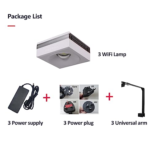 RL90 Full Spectrum Saltwater Reef Aquarium LED Light Aquarium Reef Led, for 50-72inch 130-180cm SPS LPS Reef Coral Tank, App Control (3 RL90FS with arm kit) - size: 3 RL90FS with arm kit