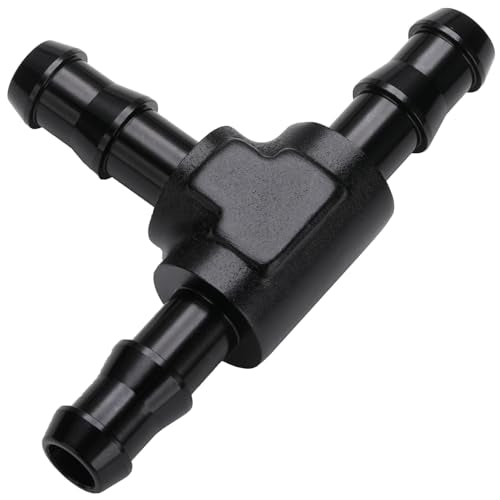 5/16" 8mm Hose Barb Tee T Fitting Adapter Aluminum Black - size: 8mm