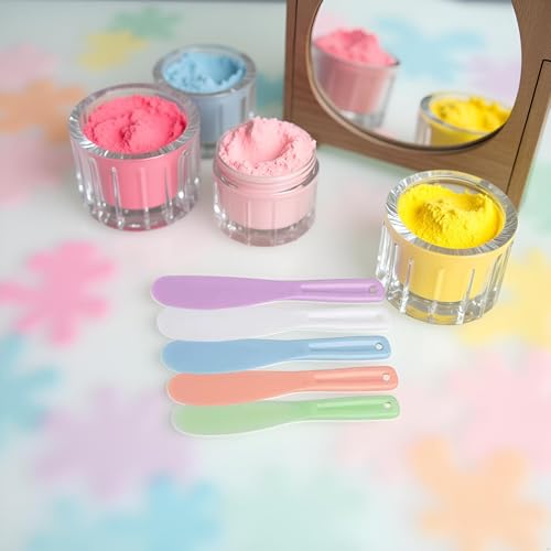 6 Pcs Large Plastic Cosmetic Spatula Reusable Candy Color Cosmetic Mask Mixing Spoon Scoops Spatulas Stick Applicator Beauty Spa Makeup Tools for Facial Skin Care DIY Mask Mixing Sampling Tools