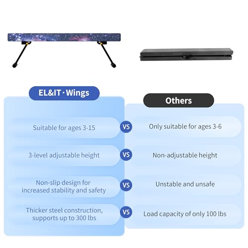 EL&IT·Wings 6/8ft Gymnastic Balance Beam,Adjustable High and Low Level Floor Beam - color: Universe, size: 6FT