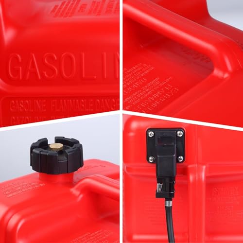 Marine Tank, 3 Gallon Marine Portable Tank Outboard Marine Boat Transfer Tank with 9.8ft Hose, Gauge for Outboard Engine Boats, I-Shaped Handle, Easy to Carry