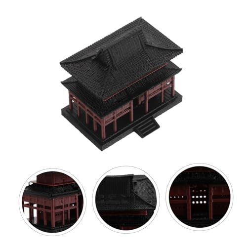 Alipis Pavilion Aquarium Decor Handmade Micro Landscape House Figurine for Fish Tank Simulation Decoration Outdoor Garden Decor