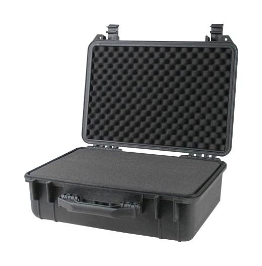 Weatherproof Equipment Case, made of Polypropylene Plastic, Black with Foam Insert (18" X 14" X 7" (L x W x H)) - size: 18" X 14" X 7" (L x W x H) (BLACK)