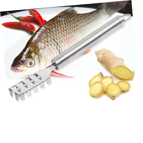Mikinona Efficient Fish Scale Removal Stainless Steel Fish Scale Shaver Fish Skin Cleaner Scale Scraper Safety Lid