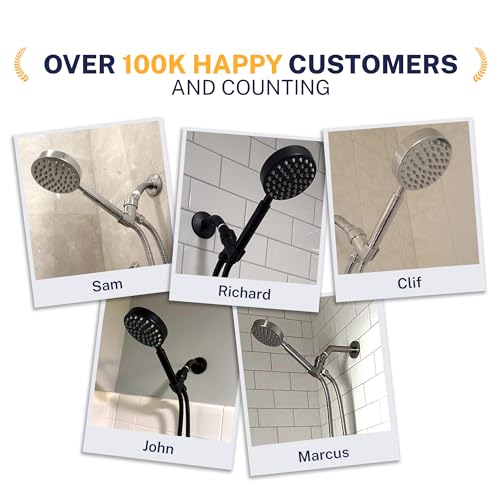 Solid Metal Hand Held Shower Head, Oil Rubbed Bronze | 4 Inch Spray Wand | Made from 304 Stainless Steel with Silicone Nozzles | Works With All Hoses, Slide Bars & Wall Mount Holders - color: Oil Rubbed Bronze, size: 2.5 GPM