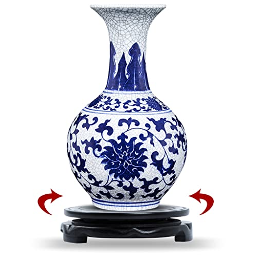 Plant Pedestal Stand Round Bonsai Base Teapot Ceramic Vase Ornaments FishTank Pad Bottom Rotatable Wooden Tray for Home Office Decoration Pedestal Stands for Display
