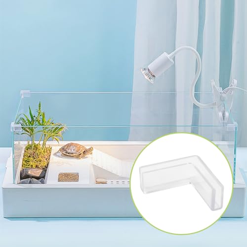 Glass Connector, 24Pcs Plastic 90 Degree Glass Clamps Transparent Glass to Glass Connectors Rimless Clip Holder for Fixing or DIY Fish Tank, Glass Acrylic Display Cabinet (5mm)