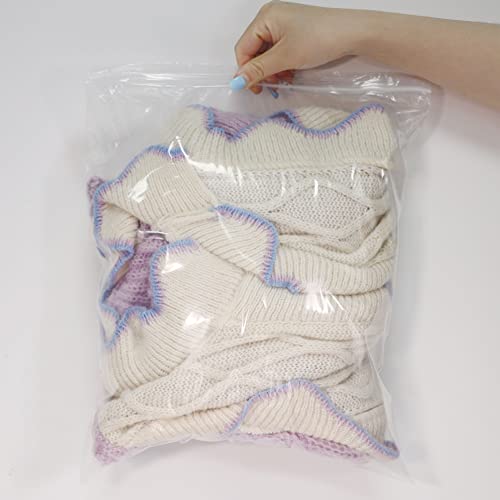 100 Count - 12" x 15" Large Zip Bags - 2 Mil Reclosable Zip Plastic Poly Bags with Lock Seal Zipper for Storage, Clothing, T-Shirts, Pants - size: 12" x 15"
