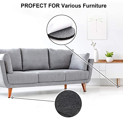 Felt Furniture Pads -56 Pcs(1+2)” Premium Felt Pads for Chair Legs Furniture, Floor Protectors for Hardwood Floors,Beige & Black