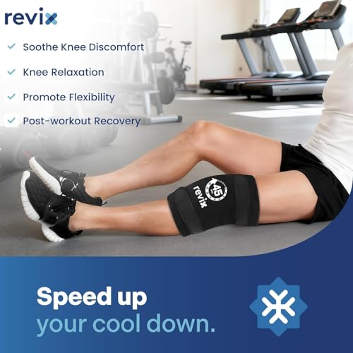 REVIX XXXL Knee Ice Pack Wrap for Meniscus & ACL, 45-Min Cold, 20"×10.7" | Wrap-around Plus-size Fit for Men & Women, Long-lasting Relief for Knee Replacement Surgery Recovery - style: 1 Pack