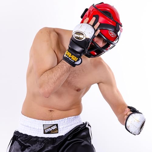Farabi Sports MMA Gloves with Adjustable Wrist Support Open Palm Sparring Boxing Gloves Ideal for Muay Thai, Cage Fighting, Combat Sports & MMA Training Gloves for Men and Women - size: Large-X-Large