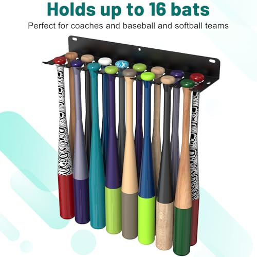 Linone 1 PCS Baseball Bat Rack, Holds 16 Bats - size: 1 PCS