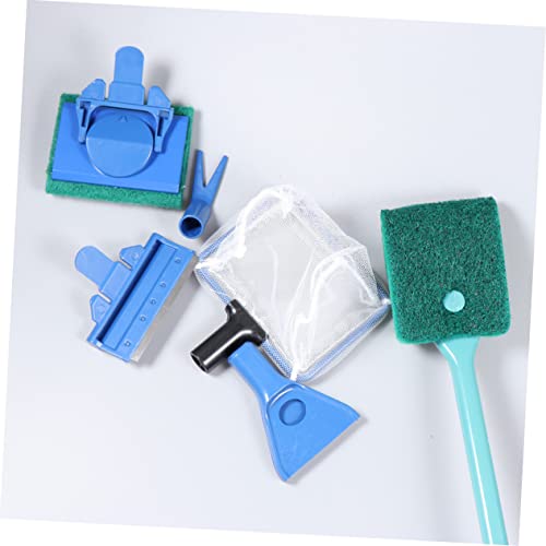 BESPORTBLE Fish Tank Kit with Scraper Gravel Rake Plant Fork Sponge Spoon Net Durable Aquarium Tools for Easy Tank Maintenance Green