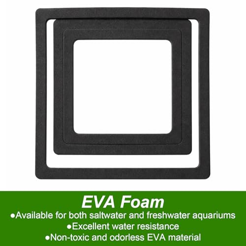 6 Pcs Aquarium Floating Plant Corral, Round & Square Fish Feeding Rings, EVA Fish Tank Accessories for Betta and Small Fishs, Floating Plant Barrier & Feeder Set with 2 Feeding Forks (Black)